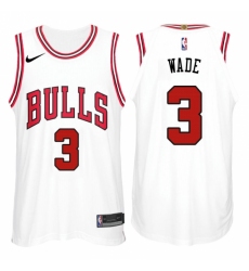 Nike NBA Chicago Bulls #3 Dwyane Wade Jersey 2017-18 New Season White Jersey