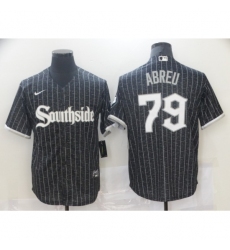 Men's Nike Chicago White Sox Southside #79 Jose Abreu Black Alternate Flex Base Jersey