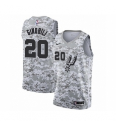 Men's San Antonio Spurs #20 Manu Ginobili White Swingman Jersey - Earned Edition