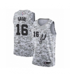 Men's San Antonio Spurs #16 Pau Gasol White Swingman Jersey - Earned Edition