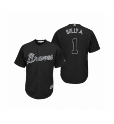 Men's Atlanta Braves #1 Ozzie Albies Bolly Black 2019 Players Weekend Replica Jersey