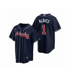 Men's Atlanta Braves #1 Ozzie Albies Nike Navy 2020 Replica Alternate Jersey