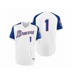 Women Braves #1 Ozzie Albies White 1974 Turn Back the Clock Authentic Jersey