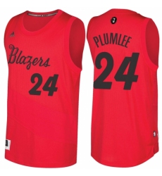 Men's Portland Trail Blazers #24 Mason Plumlee Red 2016-2017 Christmas Day NBA Swingman Jersey