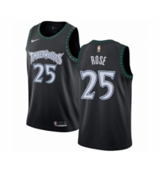 Men's Nike Minnesota Timberwolves #25 Derrick Rose Swingman Black Hardwood Classics Jersey