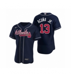 Men's Atlanta Braves #13 Ronald Acuna Jr. Nike Navy Authentic 2020 Alternate Jersey