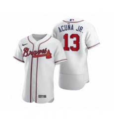 Men's Atlanta Braves #13 Ronald Acuna Jr. Nike White 2020 Authentic Jersey