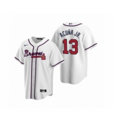 Men's Atlanta Braves #13 Ronald Acuna Jr. Nike White 2020 Replica Home Jersey