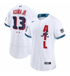 Men's Atlanta Braves #13 Ronald Acuna Jr. Nike White 2021 MLB All-Star Game Authentic Player Jersey