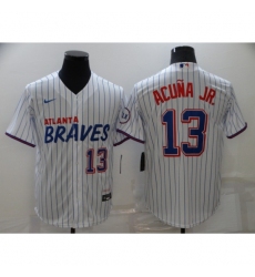 Men's Nike Atlanta Braves #13 Ronald Acuna Jr. White City Player Jersey