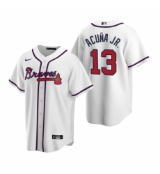 Men's Nike Atlanta Braves #13 Ronald Acuna Jr. White Home Stitched Baseball Jersey