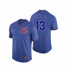 Women Atlanta Braves #13 Ronald Acuna Jr. Royal Cooperstown Collection Legend Jersey