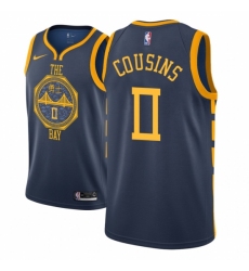 Men NBA 2018-19 Golden State Warriors #0 DeMarcus Cousins City Edition Navy Jersey