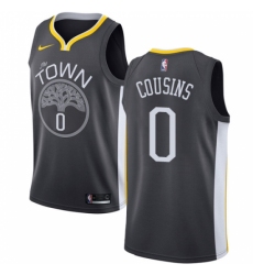 Men's Nike Golden State Warriors #0 DeMarcus Cousins Black NBA Swingman Statement Edition Jersey