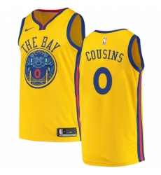 Men's Nike Golden State Warriors #0 DeMarcus Cousins Gold NBA Swingman City Edition Jersey