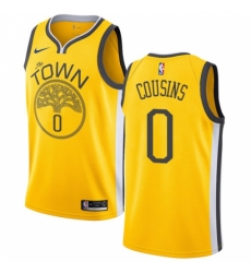 Men's Nike Golden State Warriors #0 DeMarcus Cousins Gold NBA Swingman Earned Edition Jersey