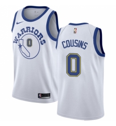 Men's Nike Golden State Warriors #0 DeMarcus Cousins White Throwback NBA Swingman Hardwood Classics Jersey