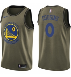 Youth Nike Golden State Warriors #0 DeMarcus Cousins Green NBA Swingman Salute to Service Jersey