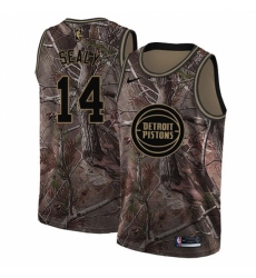 Men's Nike Detroit Pistons #14 Malik Sealy Camo NBA Swingman Realtree Collection Jersey