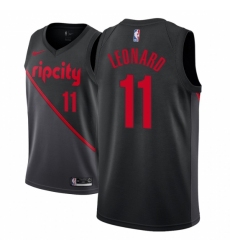 Men NBA 2018-19 Portland Trail Blazers #11 Meyers Leonard City Edition Black Jersey