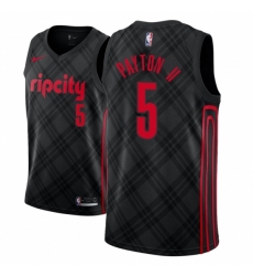 Men NBA 2018-19 Portland Trail Blazers #5 Gary Payton II City Edition Black Jersey