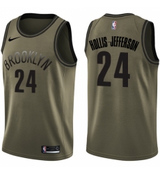 Men's Nike Brooklyn Nets #24 Rondae Hollis-Jefferson Green Salute to Service NBA Swingman Jersey