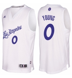 Men's Los Angeles Lakers #0 Nick Young 2016-2017 Christmas Day White NBA Swingman Jersey