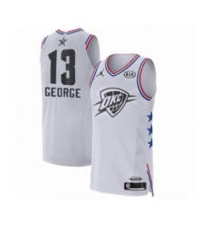 Men's Jordan Oklahoma City Thunder #13 Paul George Authentic White 2019 All-Star Game Basketball Jersey