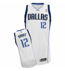 Men's Dallas Mavericks #12 Andrew Bogut NBA White Home Jersey