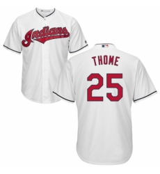 Men's Majestic Cleveland Indians #25 Jim Thome Replica White Home Cool Base MLB Jersey