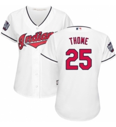 Women's Majestic Cleveland Indians #25 Jim Thome Authentic White Home 2016 World Series Bound Cool Base MLB Jersey