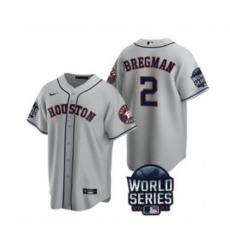 Men's Houston Astros #2 Alex Bregman 2021 Gray World Series Cool Base Stitched Baseball Jersey