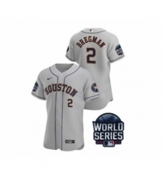 Men's Houston Astros #2 Alex Bregman 2021 Gray World Series Flex Base Stitched Baseball Jersey