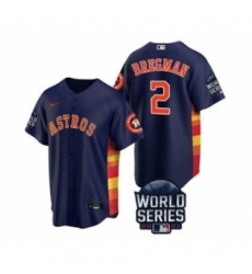 Men's Houston Astros #2 Alex Bregman 2021 Navy World Series Cool Base Stitched Baseball Jersey