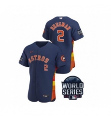 Men's Houston Astros #2 Alex Bregman 2021 Navy World Series Flex Base Stitched Baseball Jersey
