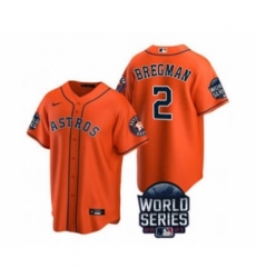 Men's Houston Astros #2 Alex Bregman 2021 Orange World Series Cool Base Stitched Baseball Jersey