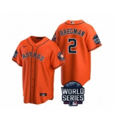 Men's Houston Astros #2 Alex Bregman 2021 Orange World Series Cool Base Stitched Baseball Jersey