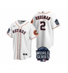 Men's Houston Astros #2 Alex Bregman 2021 White World Series Cool Base Stitched Baseball Jersey