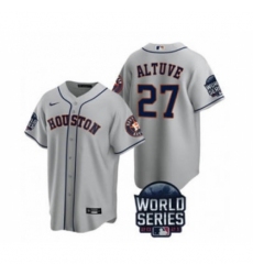 Men's Houston Astros #27 Jose Altuve 2021 Gray World Series Cool Base Stitched Baseball Jersey