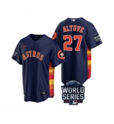 Men's Houston Astros #27 Jose Altuve 2021 Navy World Series Cool Base Stitched Baseball Jersey