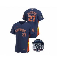 Men's Houston Astros #27 Jose Altuve 2021 Navy World Series Flex Base Stitched Baseball Jersey