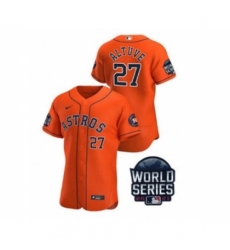 Men's Houston Astros #27 Jose Altuve 2021 Orange World Series Flex Base Stitched Baseball Jersey