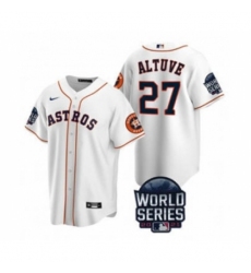 Men's Houston Astros #27 Jose Altuve 2021 White World Series Cool Base Stitched Baseball Jersey