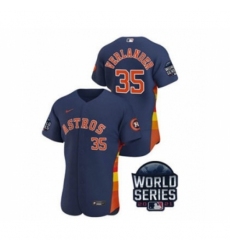 Men's Houston Astros #35 Justin Verlander 2021 Navy World Series Flex Base Stitched Baseball Jersey