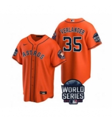 Men's Houston Astros #35 Justin Verlander 2021 Orange World Series Cool Base Stitched Baseball Jersey