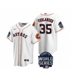 Men's Houston Astros #35 Justin Verlander 2021 White World Series Cool Base Stitched Baseball Jersey