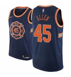 Men NBA 2018-19 New York Knicks #45 Kadeem Allen City Edition Navy Jersey