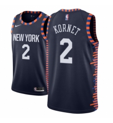 Men NBA 2018-19 New York Knicks #2 Luke Kornet City Edition Navy Jersey