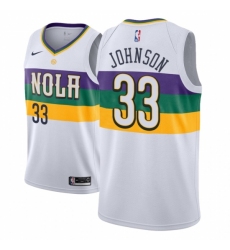 Men NBA 2018-19 New Orleans Pelicans #33 Wesley Johnson City Edition White Jersey