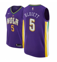 Men NBA 2018-19 New Orleans Pelicans #5 Trevon Bluiett City Edition Purple Jersey